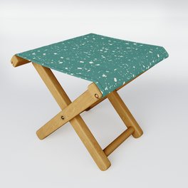 Green Blue Terrazzo Seamless Pattern Folding Stool