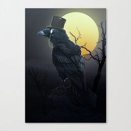 Raven in Top Hat Canvas Print