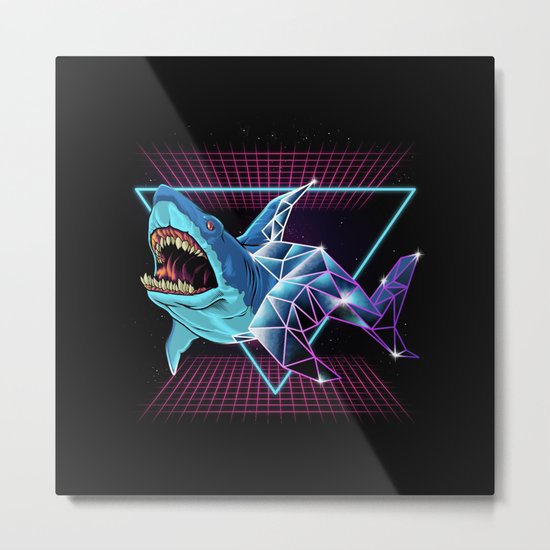 Shark 80s Metal Print