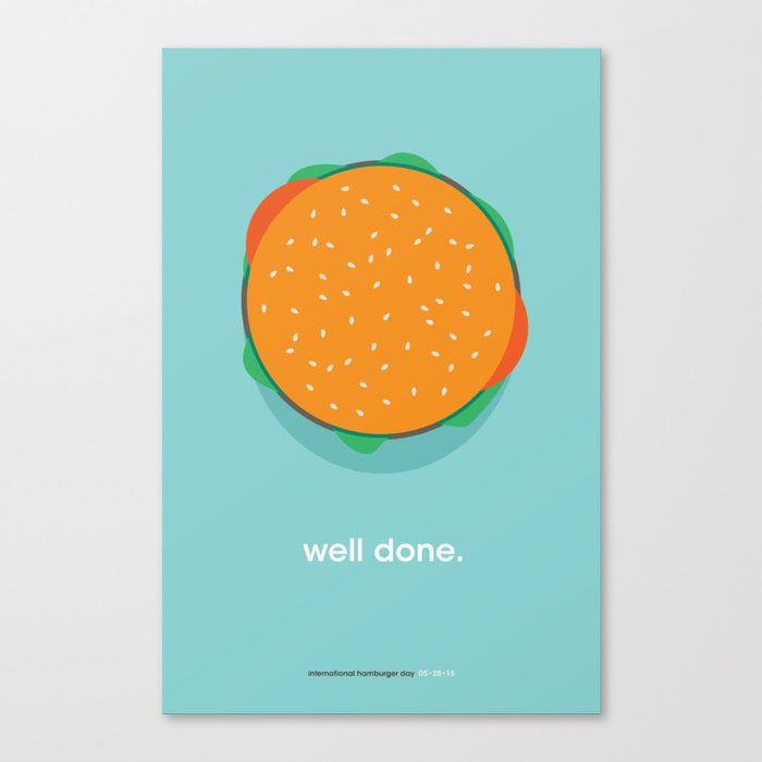 Burger Day Poster Canvas Print