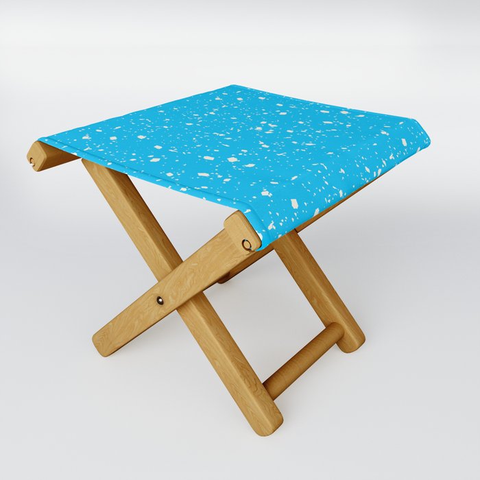 Turquoise Terrazzo Seamless Pattern Folding Stool