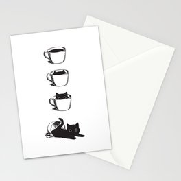 Morning Coffee, Cat in A Cup Stationery Card