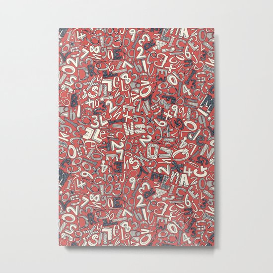 A1B2C3 coral red Metal Print