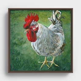 Rooster painting Framed Canvas