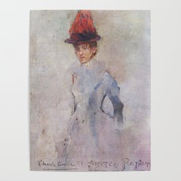 Woman in a red hat  Charles Conder Poster