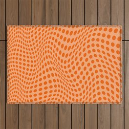 Wavy Dots - Orange Outdoor Rug