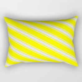 [ Thumbnail: Yellow and Lavender Colored Striped Pattern Rectangular Pillow ]