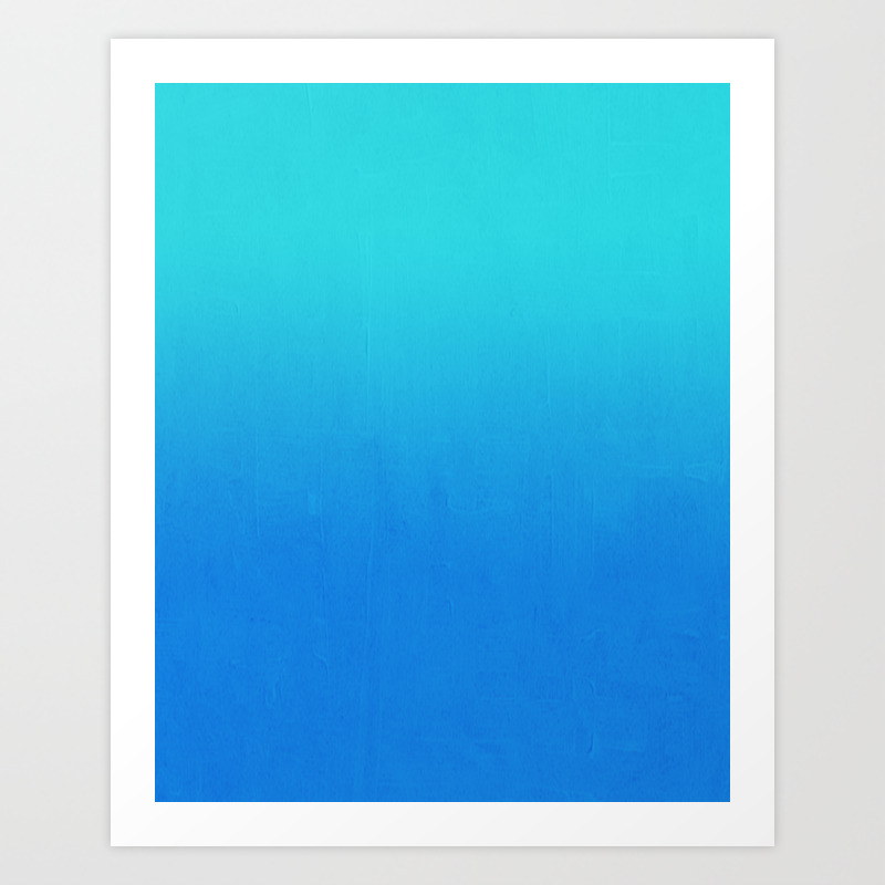 Tortuga Deep Blue Sea Ombre Painting Abstract Decor Art Print By