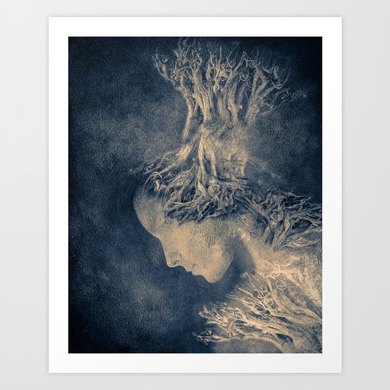 Dark portrait II (colour option) Art Print