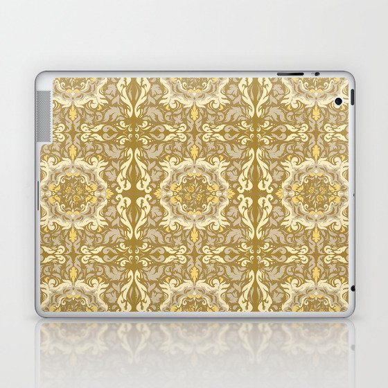 Green Gold Abstract Floral Geometry  Laptop & iPad Skin