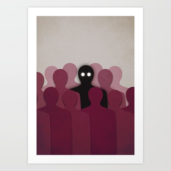 Different And Alone In Crowd Art Print
