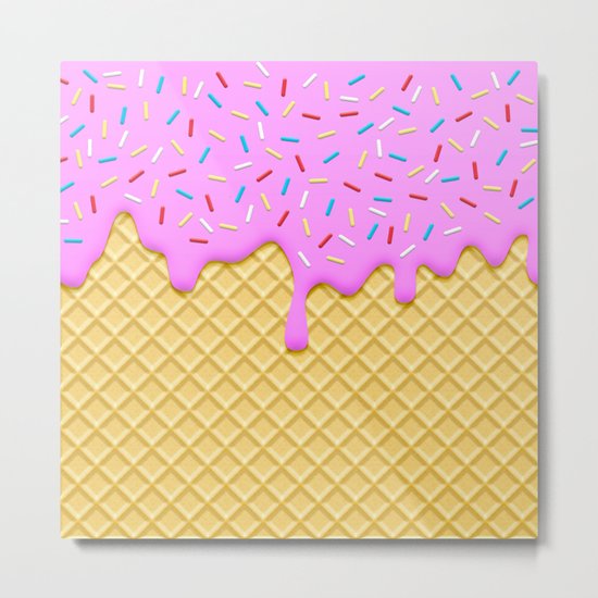 Strawberry Ice Cream Metal Print