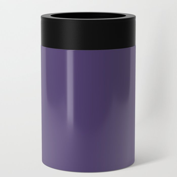 Gentian Violet dark purple solid color modern abstract pattern Can Cooler