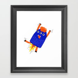 Rocket monster Framed Art Print