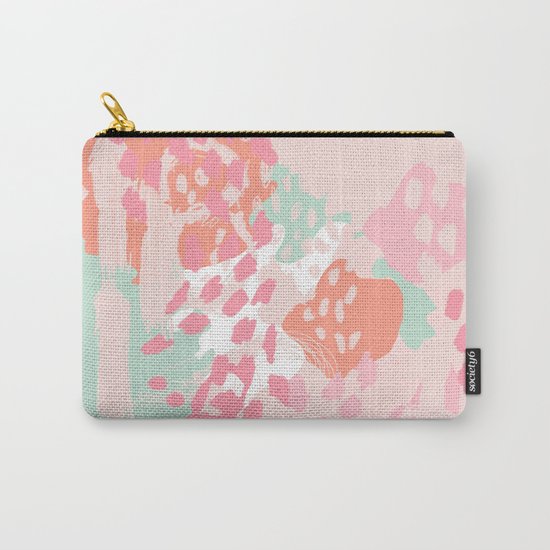 Billie - abstract gender neutral trendy painting soft colors bright happy nursery baby art Carry-All Pouch