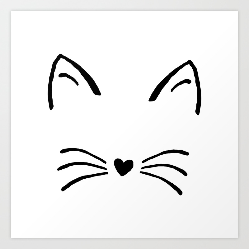 Kitty Face Art Print By Minimal88 Society6