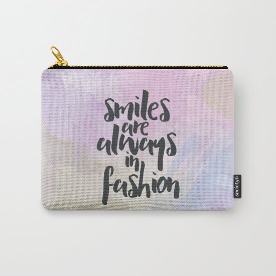 Smiles In Fashion Quote Carry-All Pouch