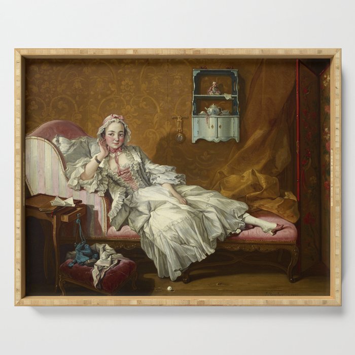A Lady on Her Day Bed, 1743 by Francois Boucher Serving Tray