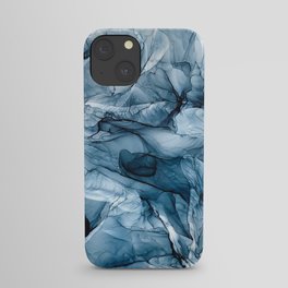 Churning Blue Ocean Waves Abstract Painting iPhone Case