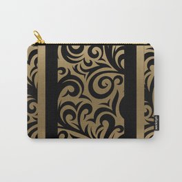 Gold and Black Swirl Pattern Carry-All Pouch
