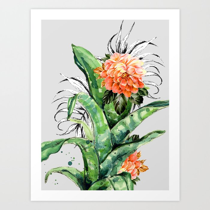 Collage of florid nature Art Print