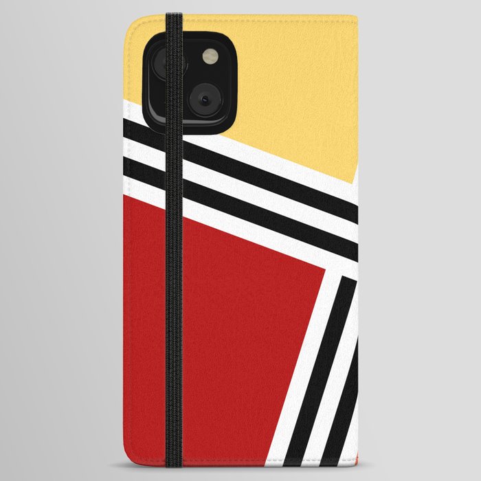 Abstract geometry - red, pink, yellow and orange iPhone Wallet Case