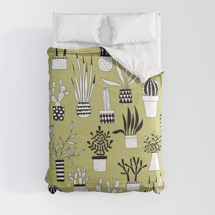 Cacti Drawings Comforter