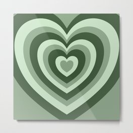 Hypnotic Green Hearts Metal Print | Love Hearts, Lime, Mint, Prints, Rainbow, Graphicdesign, Geometric, Pattern, Trending, Beach 