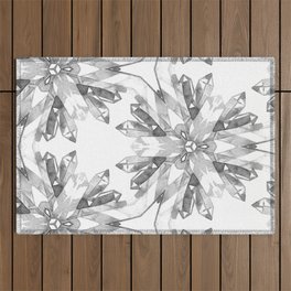 Diamond Crystals Watercolor Gemstones Outdoor Rug