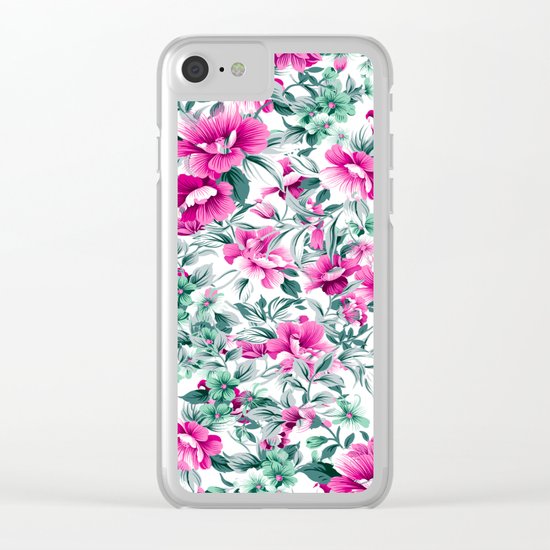 FLORAL PATTERN 92 Clear iPhone Case