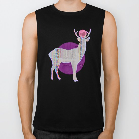 Deer China Collage Biker Tank