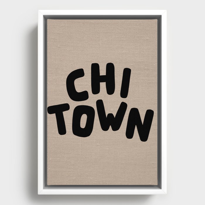 Chi Town Linen Brown Framed Canvas