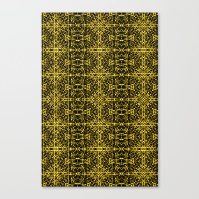 Liquid Light Series 29 ~ Yellow Abstract Fractal Pattern Canvas Print