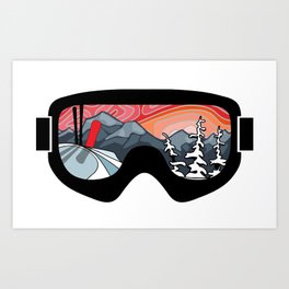 Snow Sport Sunset | Ski and Snowboard Series | DopeyArt Art Print