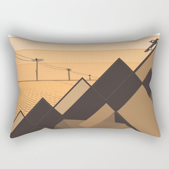 Little mountains and a car Rectangular Pillow