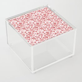 Red Eastern Floral Pattern Acrylic Box