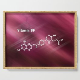 Vitamin B9, folic acid, Structural chemical formula Serving Tray
