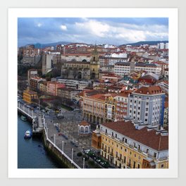 Spain Photography - Overview Over The City Of Gexto Art Print