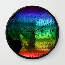 Queen Victoria God save the Queen Text portrait colorful England  Wall Clock