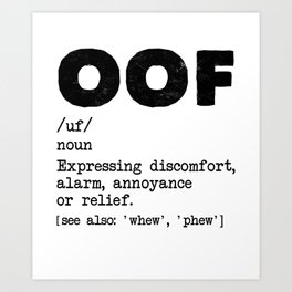 Oof Art Prints For Any Decor Style Society6 - noob roblox oof funny meme dank framed art print