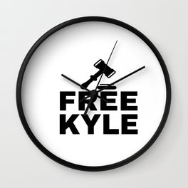 free kyle rittenhouse Wall Clock | Watercolor, Typography, Graphite, Black And White, Graphicdesign, Pattern 