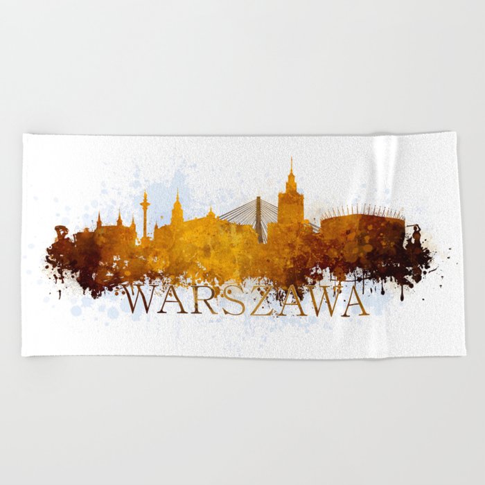 Warsaw in autumn tones Beach Towel