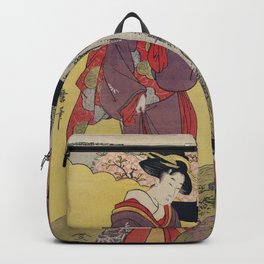 Gotenyama no Hanami Hidari by Utamaro Kitagawa (1753-1806) a print of a traditional Japanese women i Backpack | Artprint, Painting 