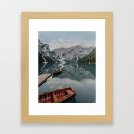 Two Boats – Lago Di Braies, Italy Framed Art Print