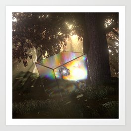 FOREST Art Print | Digital, Graphicdesign, Forest, Trees, Refraction, Rose, Landscape, Godrays, Cube 