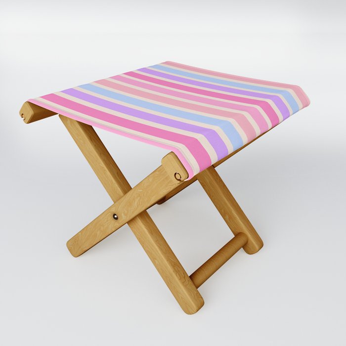 Pastel Stripes Folding Stool