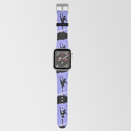 Two ballerina figures in black on blue paper Apple Watch Band