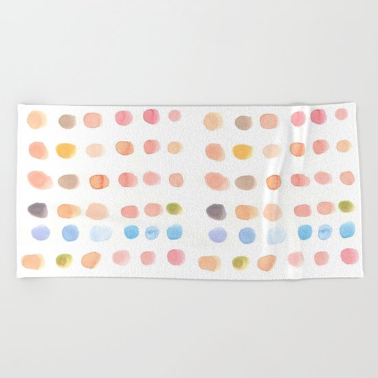 water color dot Beach Towel