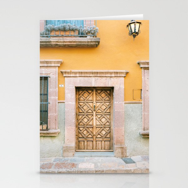 Orange and Turquoise | The San Miguel de Allende Mexico door collection | Travel photography print Stationery Cards