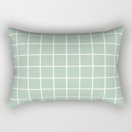 Minimalism Window Pane Grid, Sage Green Rectangular Pillow